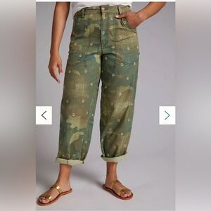 Anthropologie Pilcro The Forager Embroidered Pants Small NWT